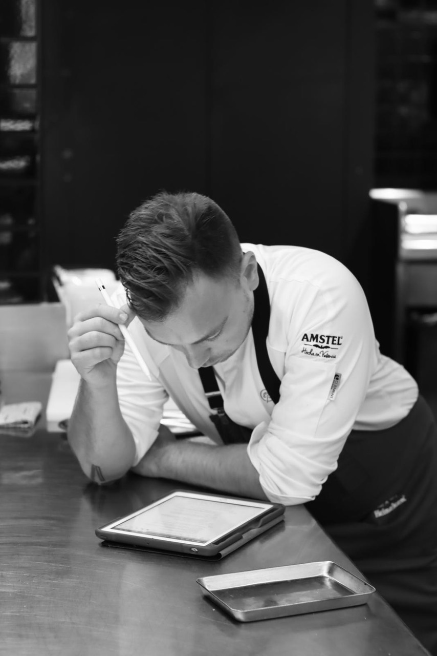 Jeffrey van Zijl at work as a chef